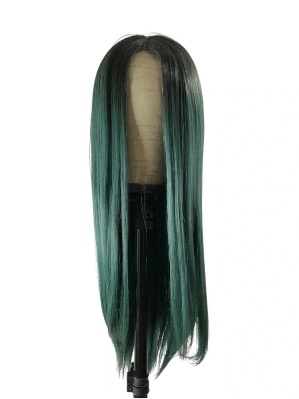 Green Ombre Straight Lace Front Wig - Women Hair